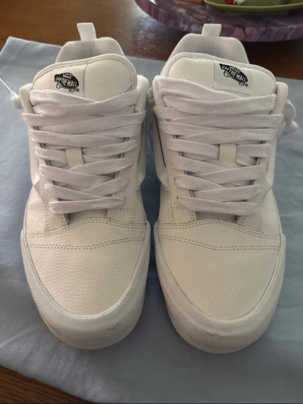 Vans White Low-Top New School Sneakers - Clean All-White Leather Design